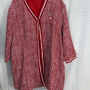 Delta Red and white tweed dress jacket